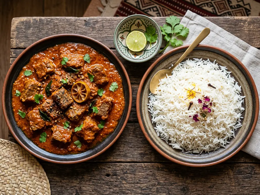 رز مع صالونة لحم