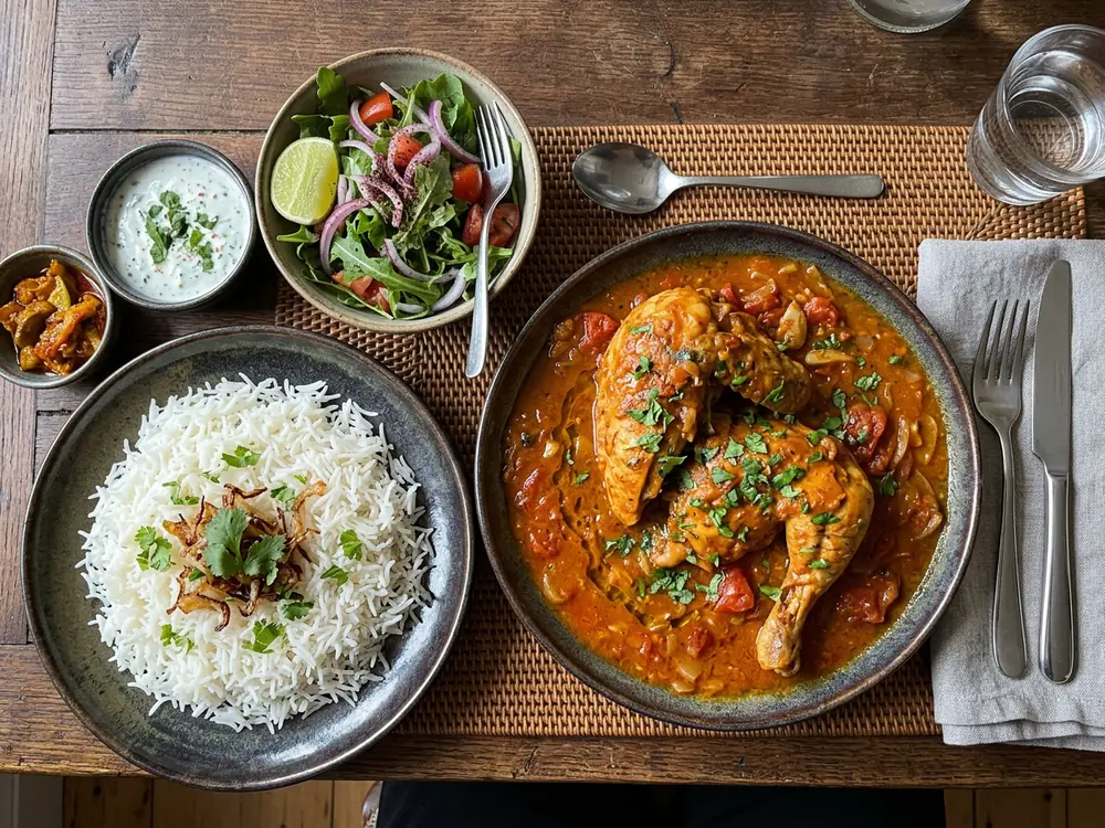 رز مع صالونة دجاج