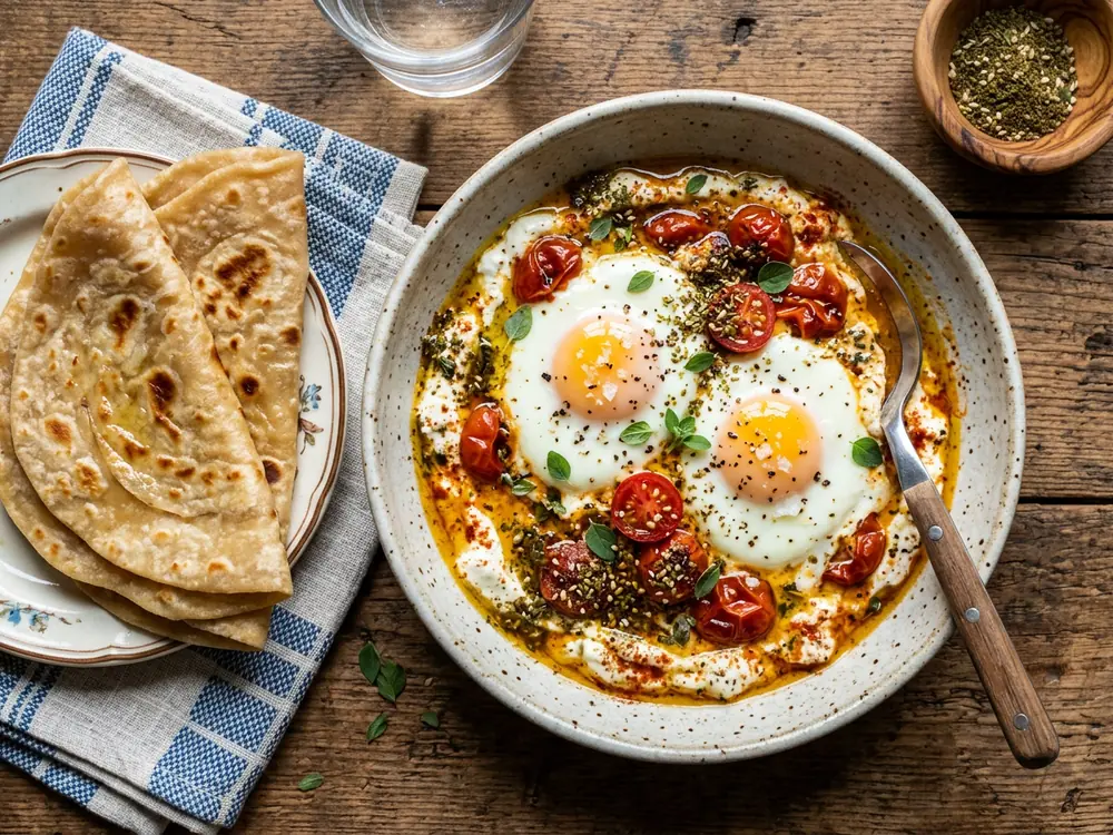 لبنة بالبيض مع ٣ شباتي